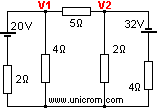An�lisis de Nodos, Circuito original  - Electr�nica Unicrom