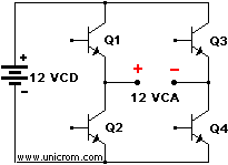 UPS - Configuraci�n puente inversor (salida el primer semiciclo) -  Electr�nica Unicrom