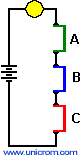 Compuerta AND de tres entradas, implementada con interruptores - Electrónica Unicrom