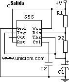 Configuración astable del temporizador 555 - Electrónica Unicrom
