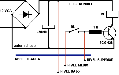 Electronivel: control de nivel de agua  -  Electr�nica Unicrom