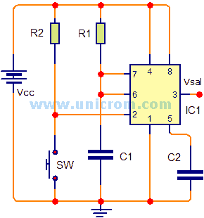 Eliminador de rebote con temporizador 555 - Electrónica Unicrom