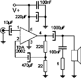 Amplificador de Potencia de hasta 8 Watts en configuraci�n no inversor - Electr�nica Unicrom