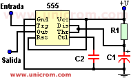 Configuración monostable del temporizador 555 - Electrónica Unicrom