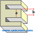 Núcleo en forma de - E - de un tranformador de transformador - Electrónica Unicrom