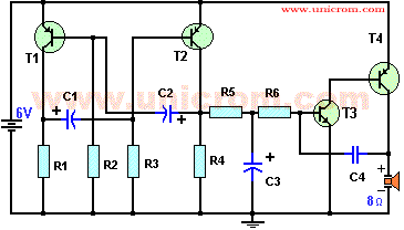 Sirena con 4 transistores - Electrónica Unicrom